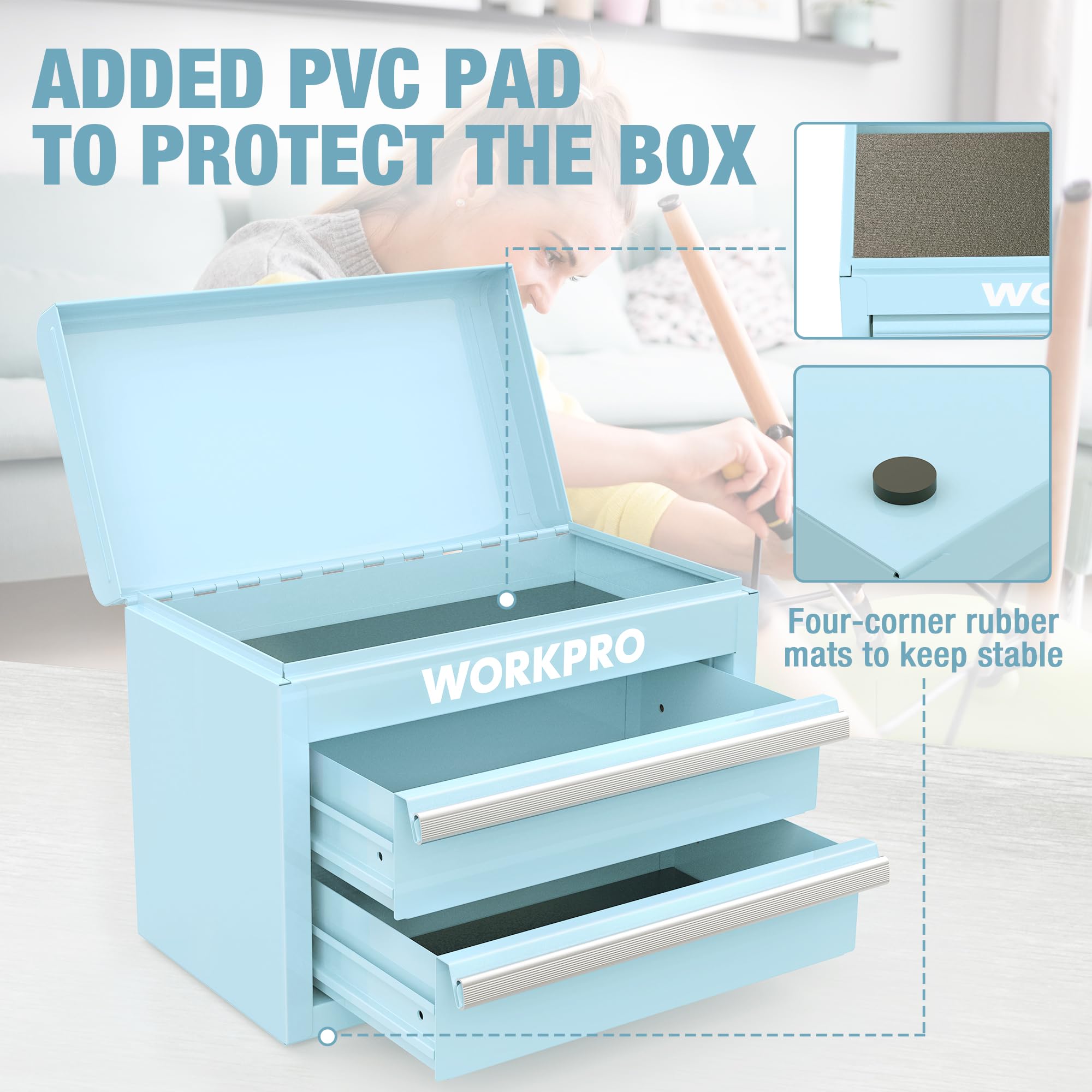 Foto 4 pulgar | Caja De Herramientas Workpro Mini De Metal Con 2 Cajones Y Almacenamiento En La Parte Superior - Venta Internacional.