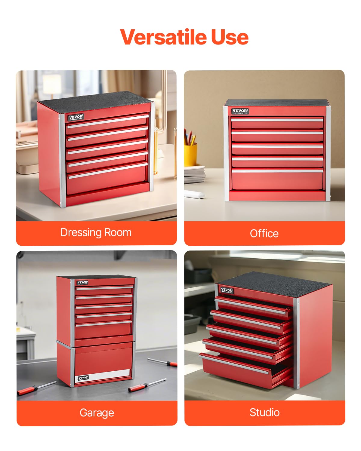 Foto 6 pulgar | Caja De Herramientas Vevor Metal Portátil De 22 Cm Con 5 Cajones, Color Rojo - Venta Internacional.