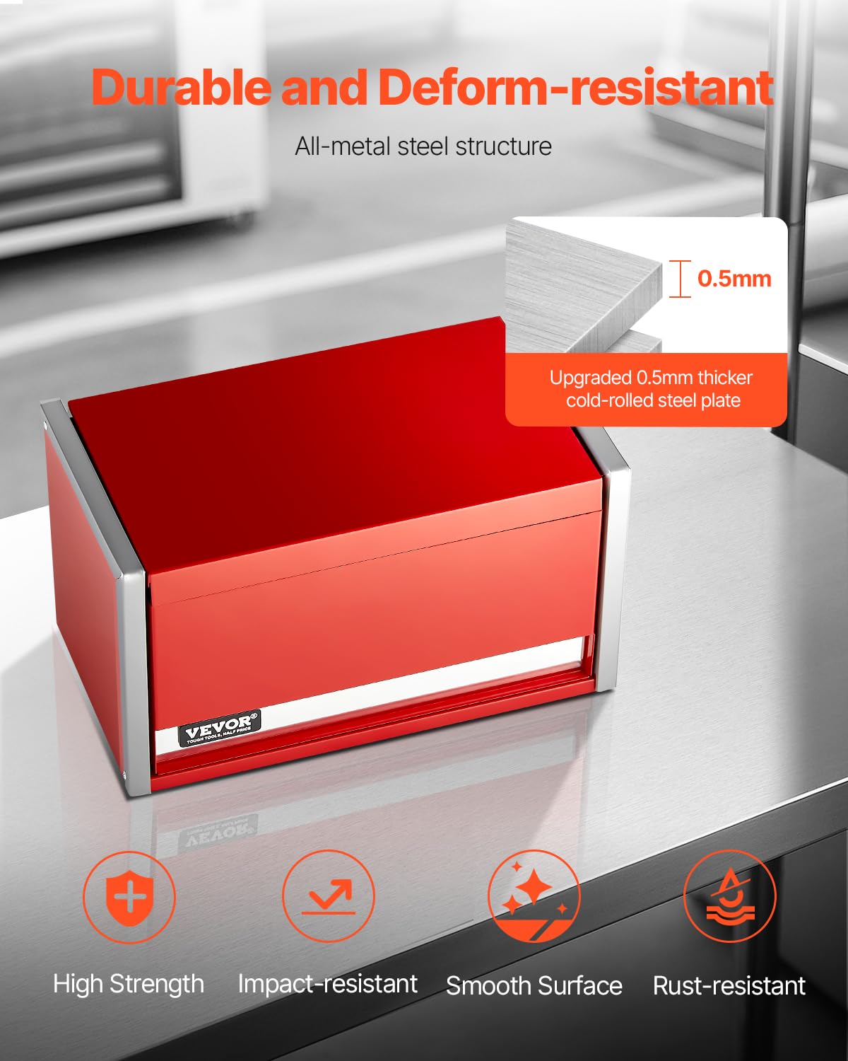 Foto 7 pulgar | Caja De Herramientas Vevor Metal De 22 Cm Con 3 Cajones Portátil Con Forros De Eva - Venta Internacional.