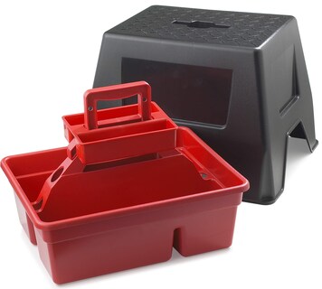 Foto 1 | Caja De Almacenamiento Estable Y Taburete Little Giant Duratote Red - Venta Internacional.