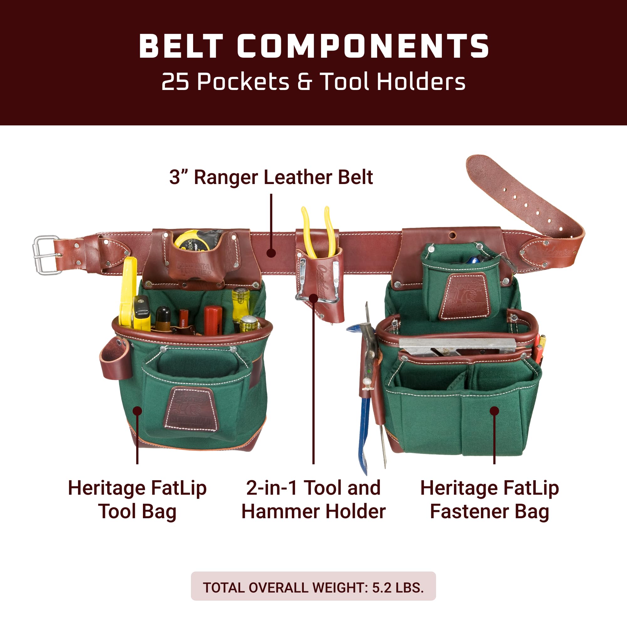 Foto 4 pulgar | Set De Bolsas Para Herramientas Occidental Leather Heritage Fatlip Xxl Left Hand - Venta Internacional.