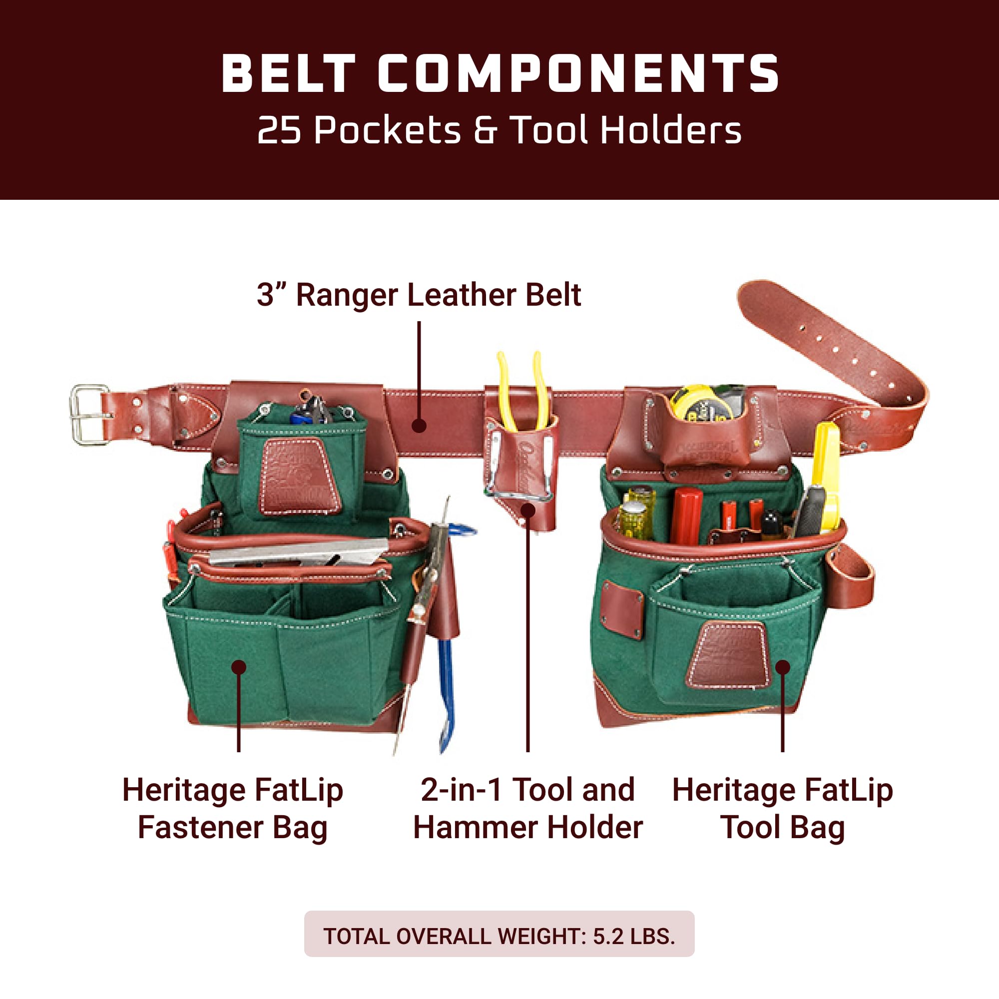 Foto 4 pulgar | Set De Bolsas Para Herramientas Occidental Leather Heritage Fatlip Xxxl - Venta Internacional.