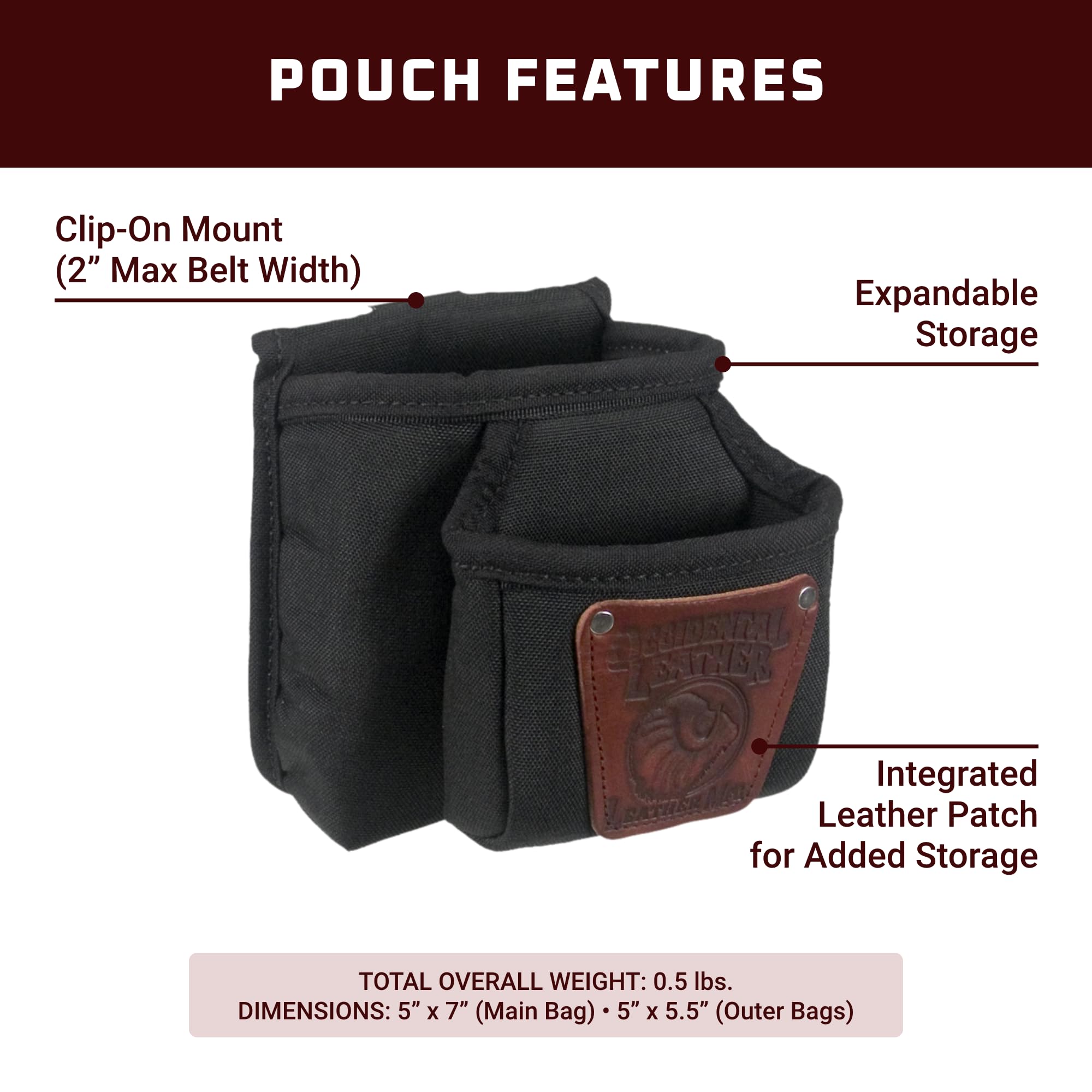 Foto 4 pulgar | Pouch Occidental Leather Con Doble Clip Para Cinturón De Trabajo De 2 Pulgadas - Venta Internacional.