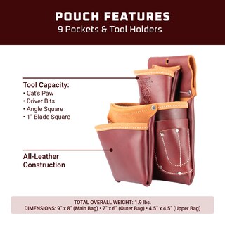 Foto 3 | Bolsa Para Herramientas Occidental Leather 3 Bolsas Pro Fastener Cafe Left Hand - Venta Internacional.
