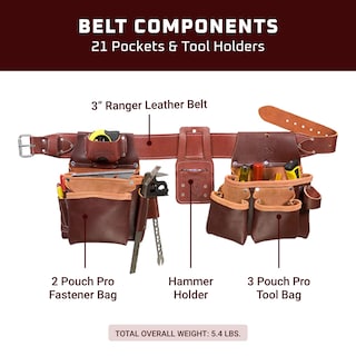 Foto 3 | Set De Cinturón Para Herramientas De Enmarcado Occidental Leather Tamaño Pequeño 21 Bolsillos - Venta Internacional.