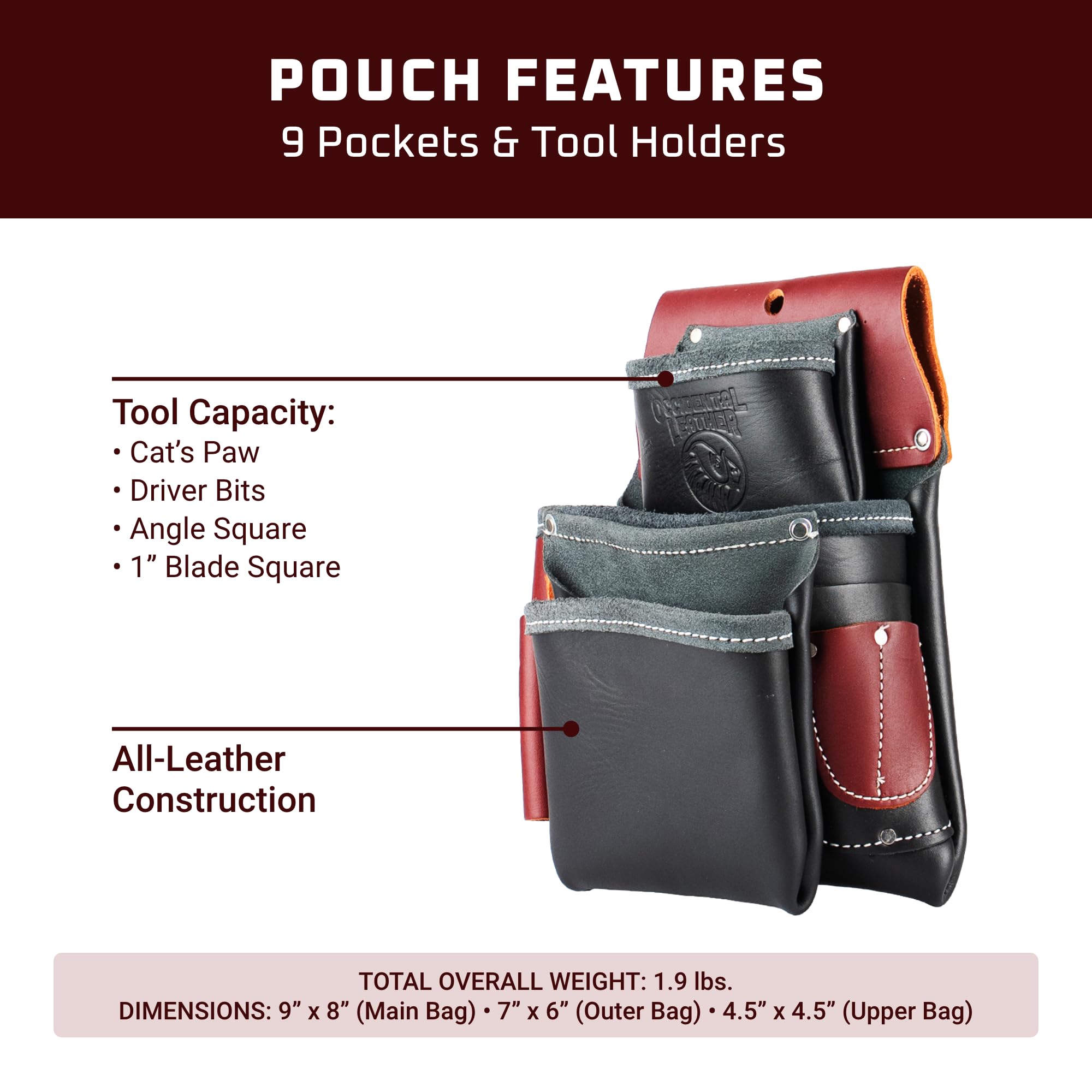Foto 4 pulgar | Bolsa Para Herramientas Occidental Leather 3 Pouch Pro Fastener Negra - Venta Internacional.