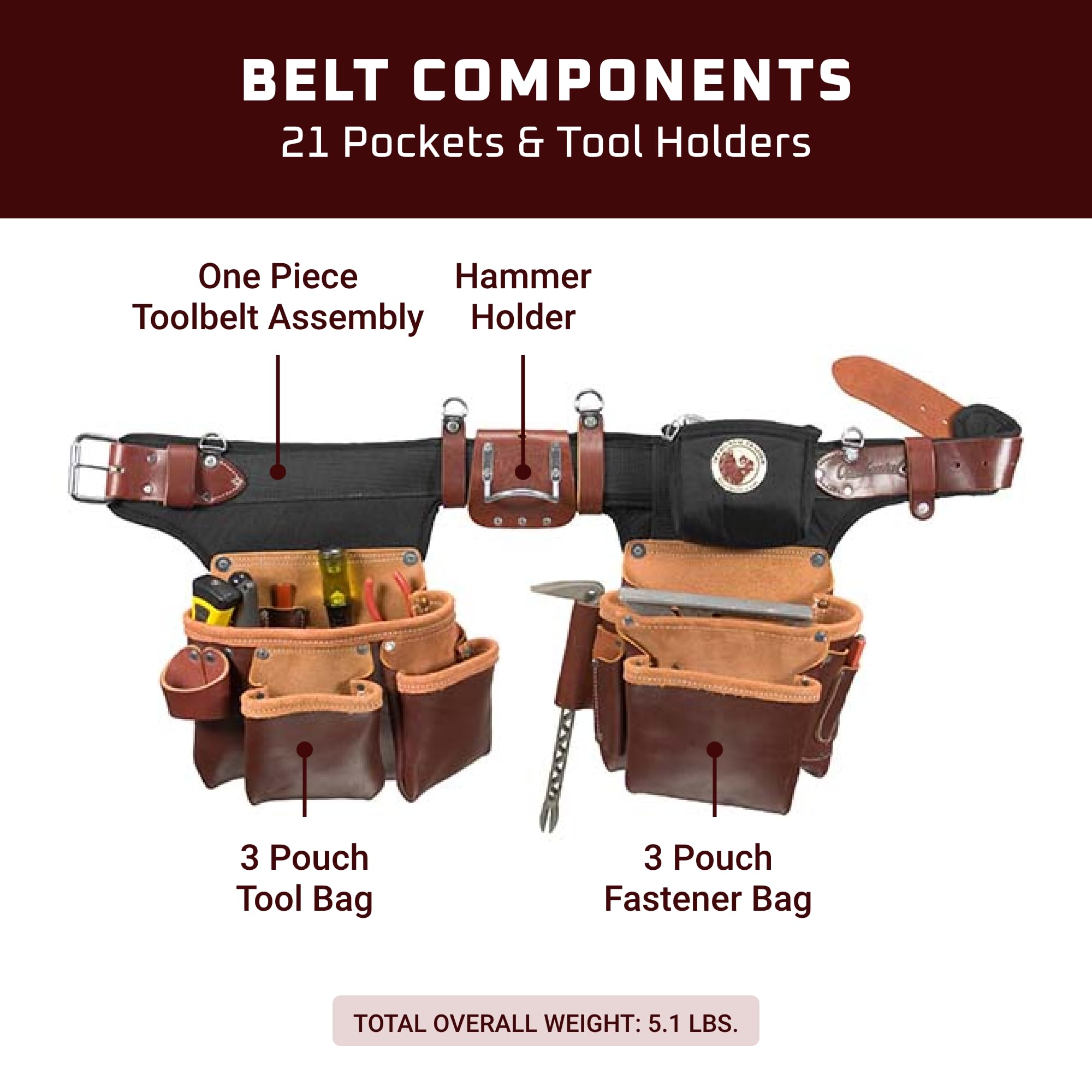 Foto 4 pulgar | Cinturón Para Herramientas Occidental Leather Adjust-to-fit Pro Framer  21 Bolsillos - Venta Internacional.