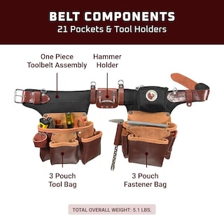 Foto 3 | Cinturón Para Herramientas Occidental Leather Adjust-to-fit Pro Framer 21 Bolsillos - Venta Internacional.