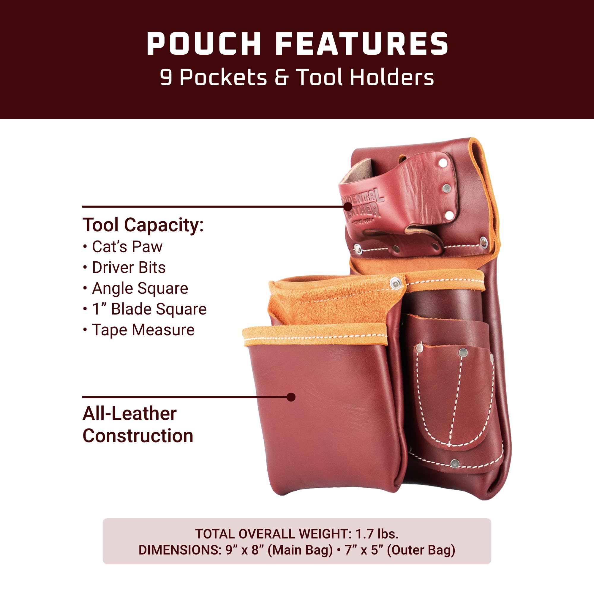 Foto 4 pulgar | Bolsa De Herramientas Occidental Leather 2 Bolsas Pro Fastener Bag Para Mano Izquierda - Venta Internacional.