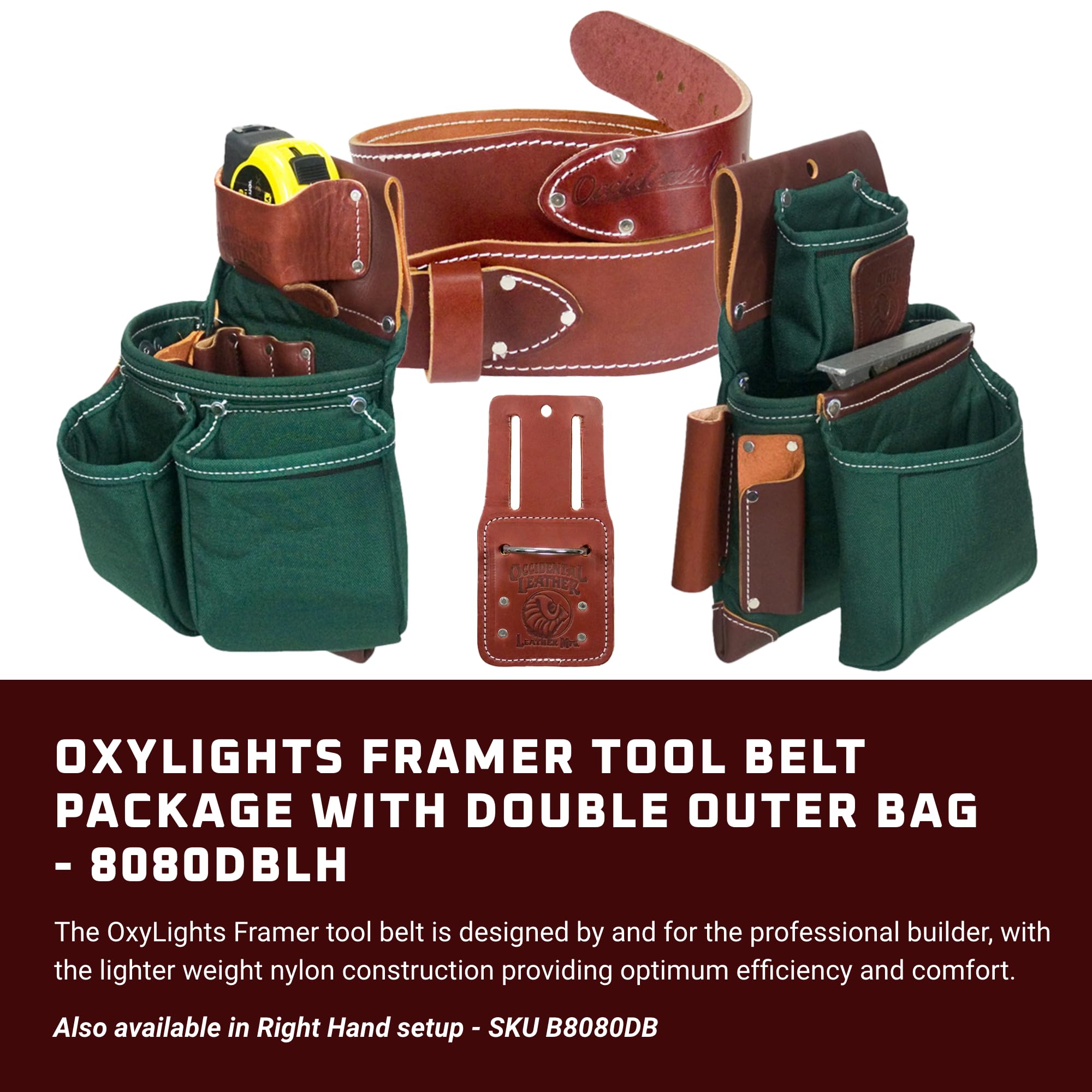Foto 2 | Cinturón Para Herramientas Occidental Leather Oxylights Framer Green Small - Venta Internacional.