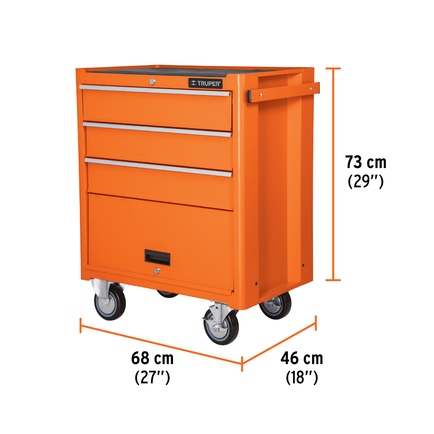 Foto 4 pulgar | Gabinete Móvil Truper GAMO-4090 color Naranja 4 Cajones