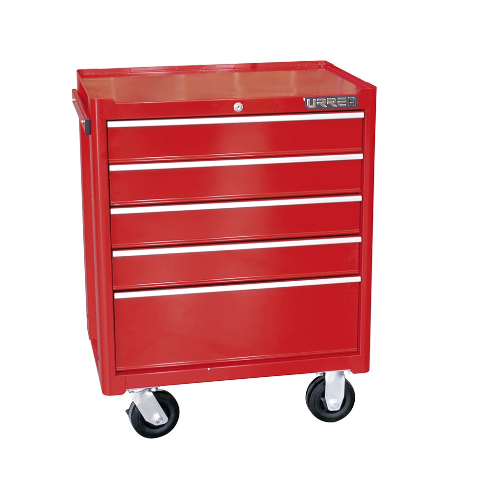 Gabinete Móvil Uso Industrial 5 Gavetas Rojo Urrea
