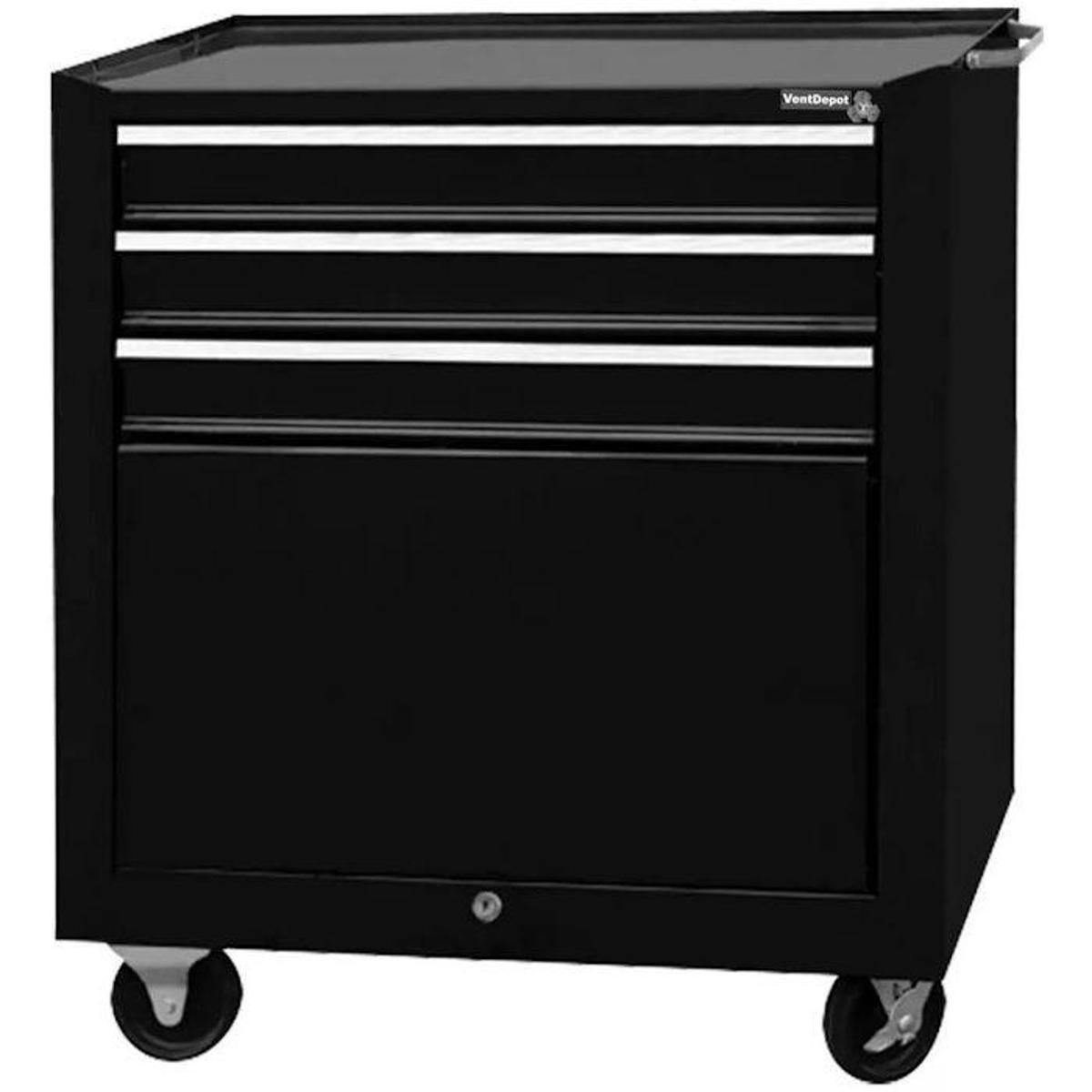 Gabinete Móvil VentDepot Mxcbk-001 Negro 3 Gavetas