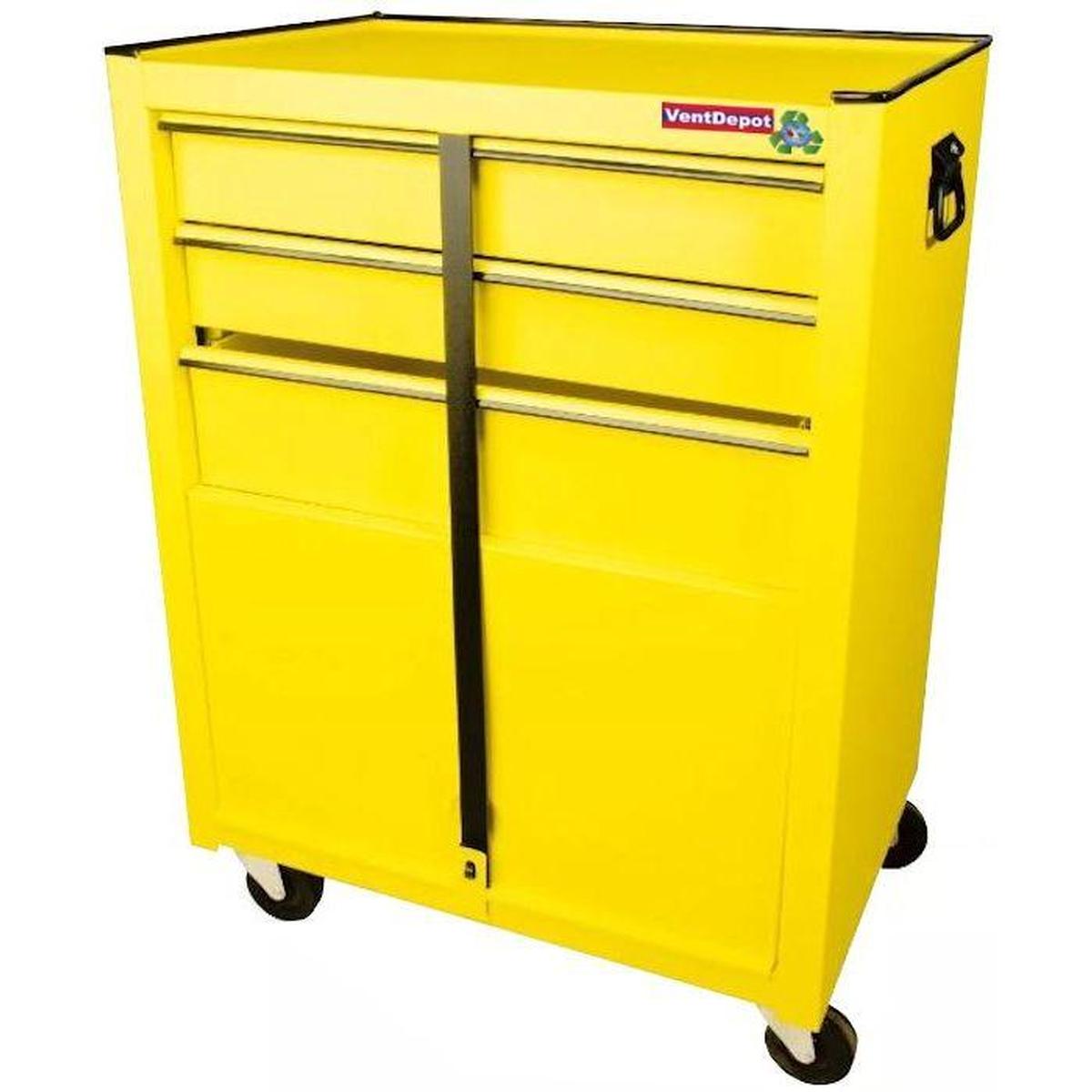 Gabinete Móvil VentDepot Mxmow-001 Amarillo 3 Gavetas