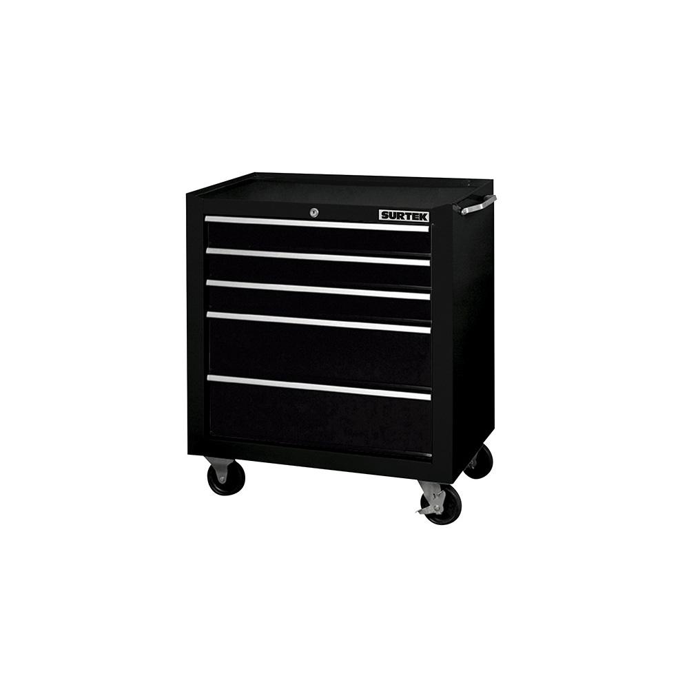 Gabinete Organizador Movil Negro 5 Gavetas 27in Acero Surtek