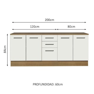 Foto 3 | Kit Gabinete Bajo Almacenamiento Garaje Madesa 200cm