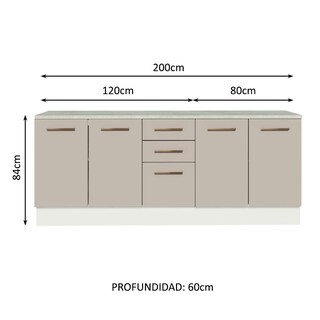 Foto 3 | Kit Gabinete Bajo Almacenamiento Garaje Madesa 200cm