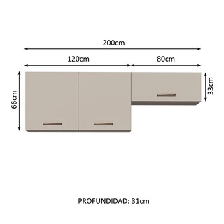 Foto 3 | Kit Gabinete Superior Almacenamiento Garaje Madesa 200cm