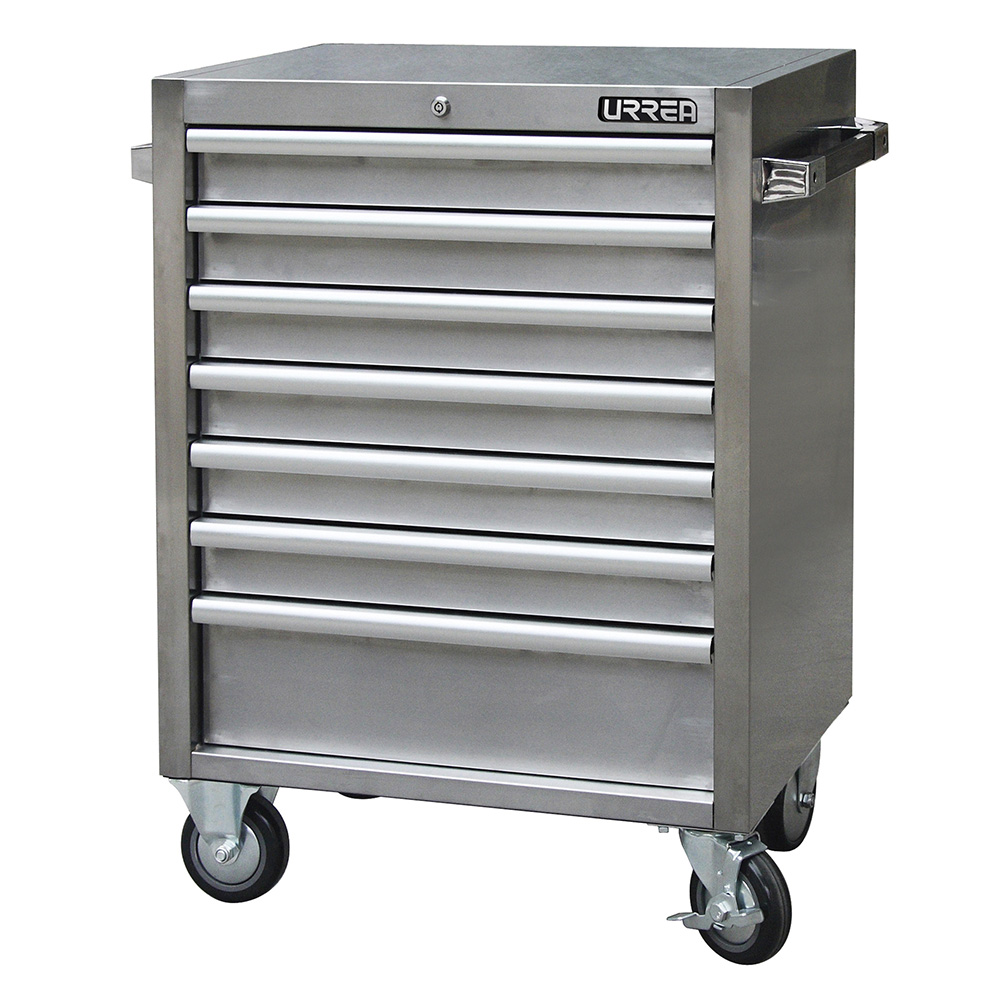 Gabinete Acero Inoxidable Móvil 7 Gavetas 27'' Serie H Urrea