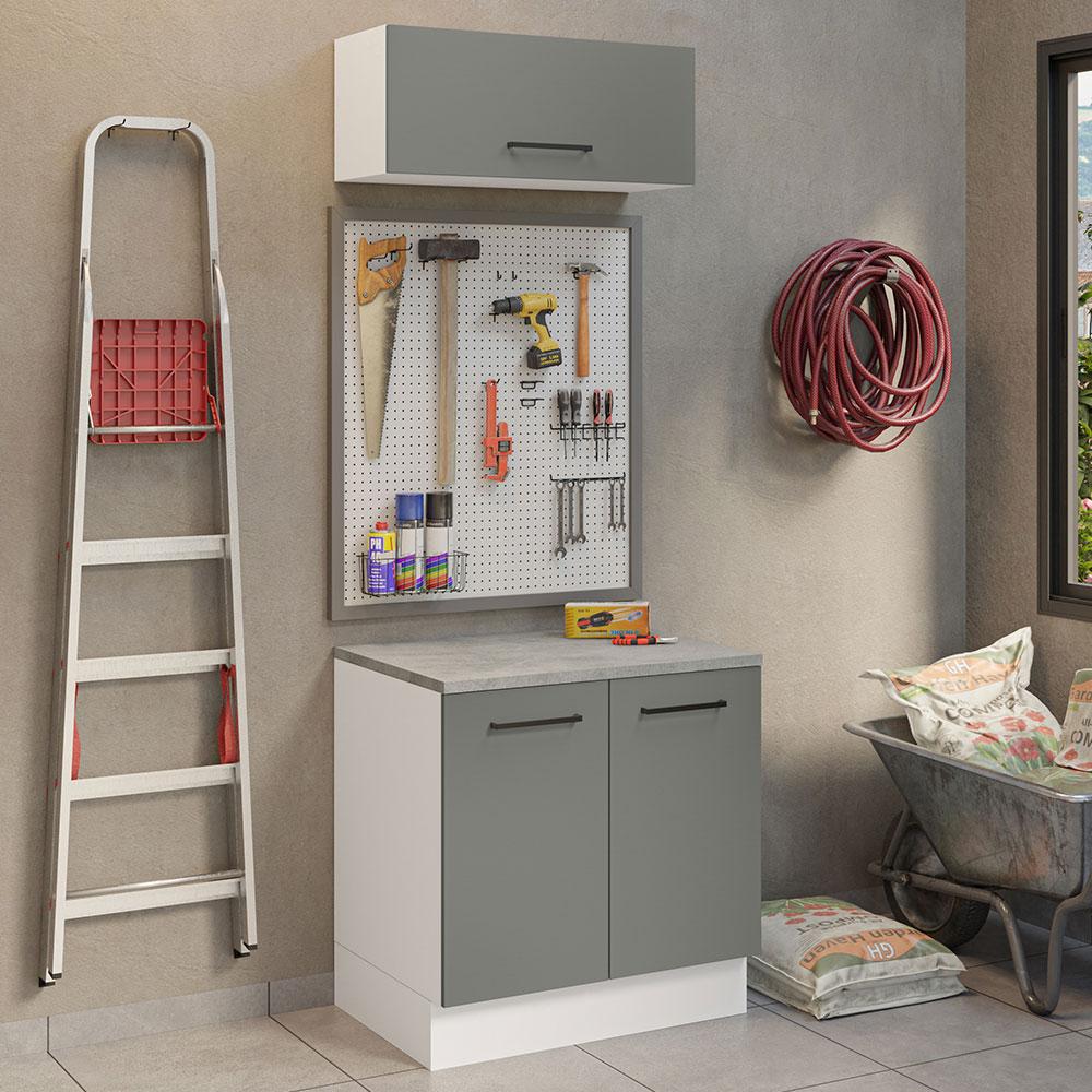 Kit Mueble Para Garaje Multiuso Madesa Agata 80cm Bg