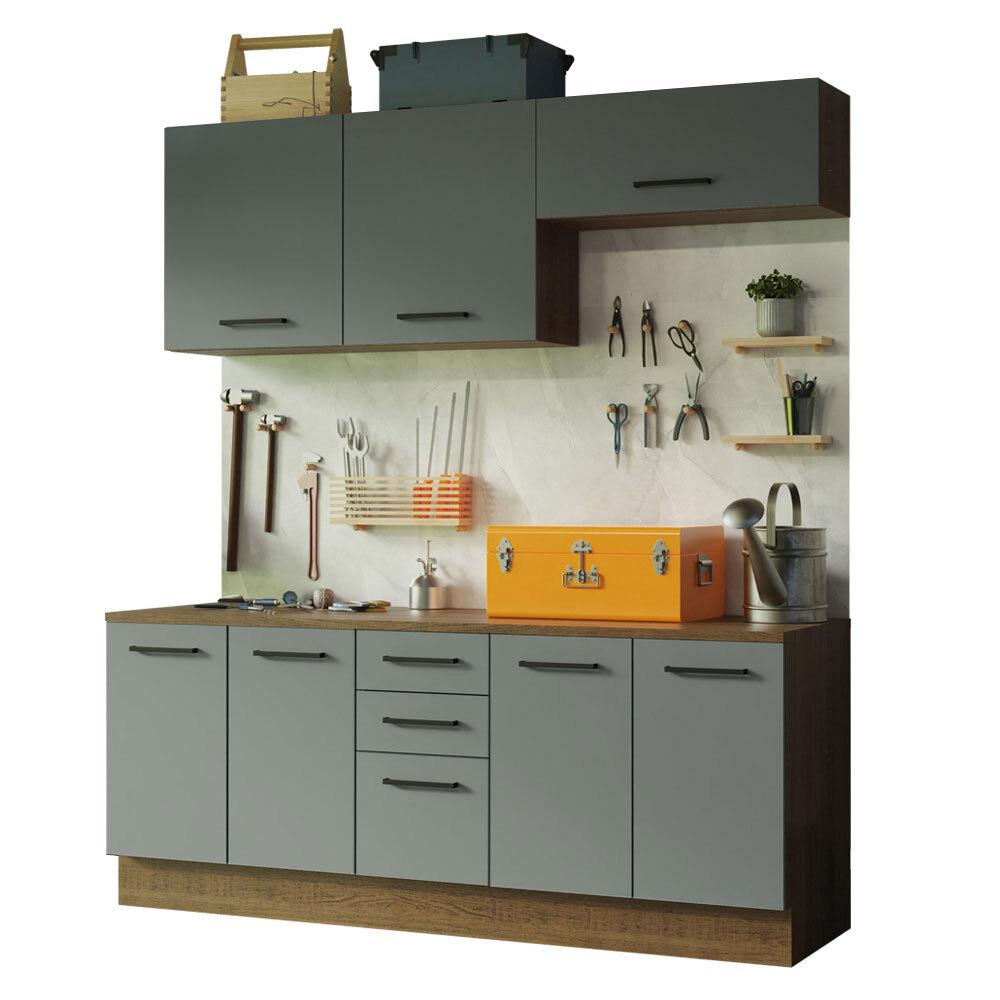 Kit Mueble Para Garaje Multiuso Madesa Agata 200cm Mg 01