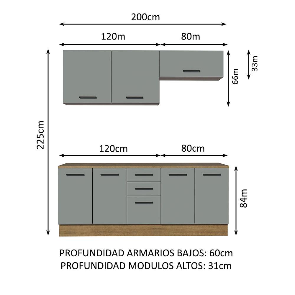 Foto 4 pulgar | Kit Mueble Para Garaje Multiuso Madesa Agata 200cm Mg 01