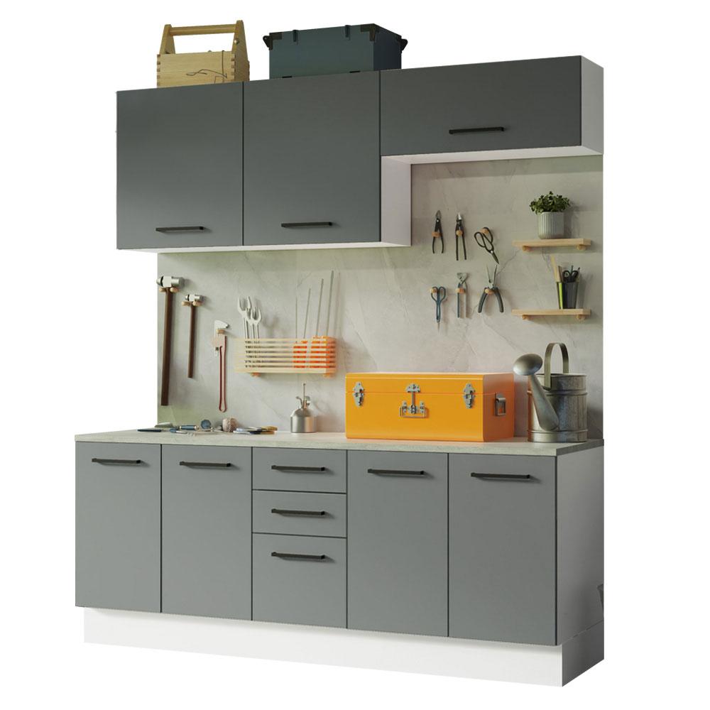 Kit Mueble Para Garaje Multiuso Madesa Agata 200cm Bg 01