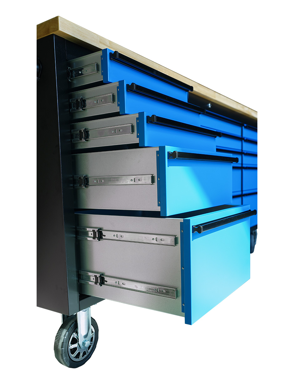 Foto 6 pulgar | Gabinete De Acero Inoxidable Color Azul 15 Cajones Y 3 Gabinetes Superiores
