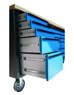 Foto 5 | Gabinete De Acero Inoxidable Color Azul 15 Cajones Y 3 Gabinetes Superiores