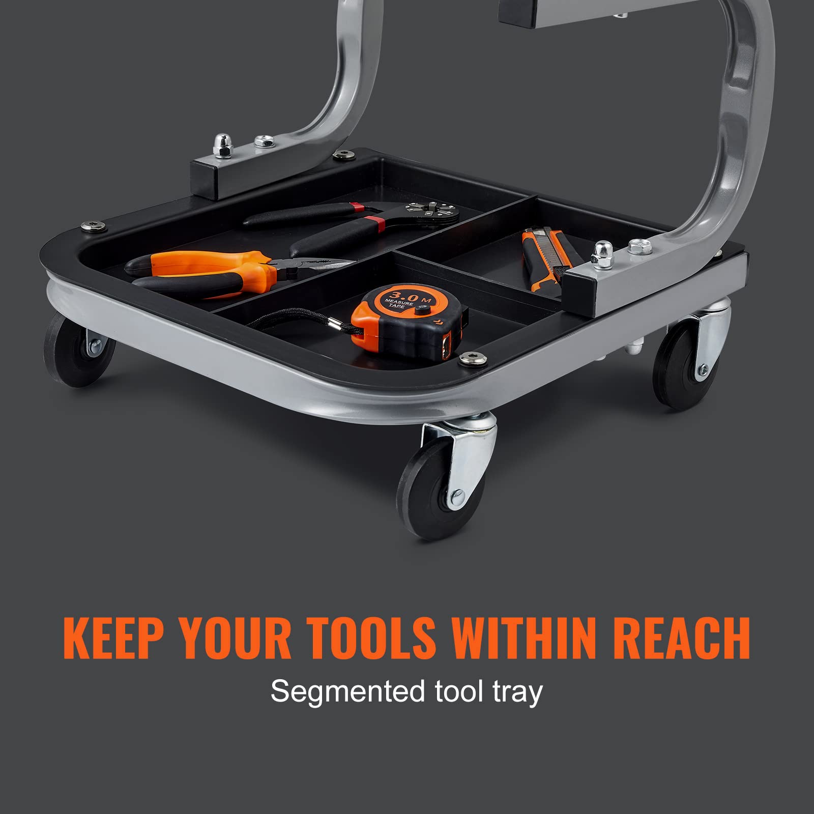 Foto 6 pulgar | Asiento De Garaje O Taller Rolling Creeper Vevor, 113 Kg De Capacidad, Negro - Venta Internacional.