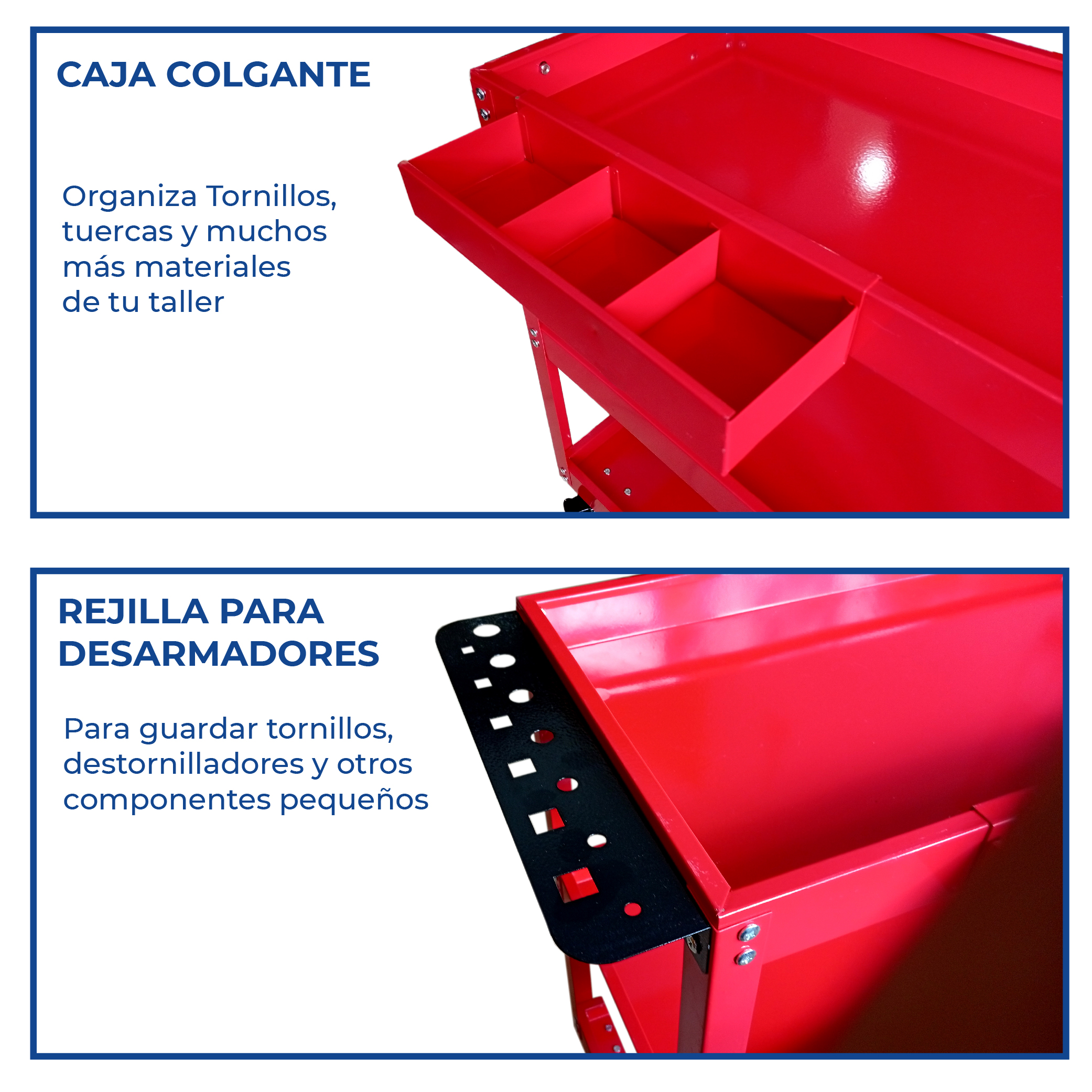 Foto 5 pulgar | Carrito Para Taller De Servicio Mecánico Organizador De Herramientas Con Ruedas Con 3 Niveles