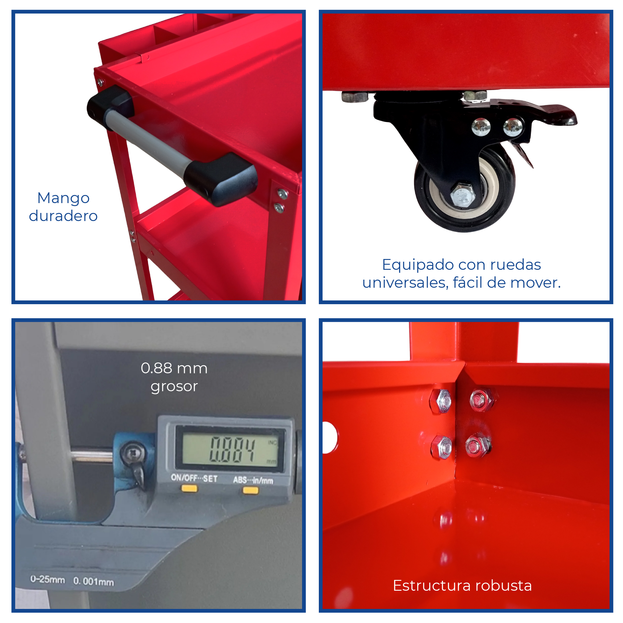 Foto 7 pulgar | Carrito Para Taller De Servicio Mecánico Organizador De Herramientas Con Ruedas Con 3 Niveles