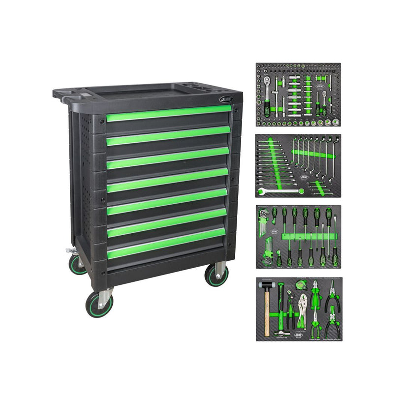 Foto 2 pulgar | Gabinete Móvil Jbm 54553 Con 172 Herramientas | 7 Gavetas | Kit Mecánico Completo Verde