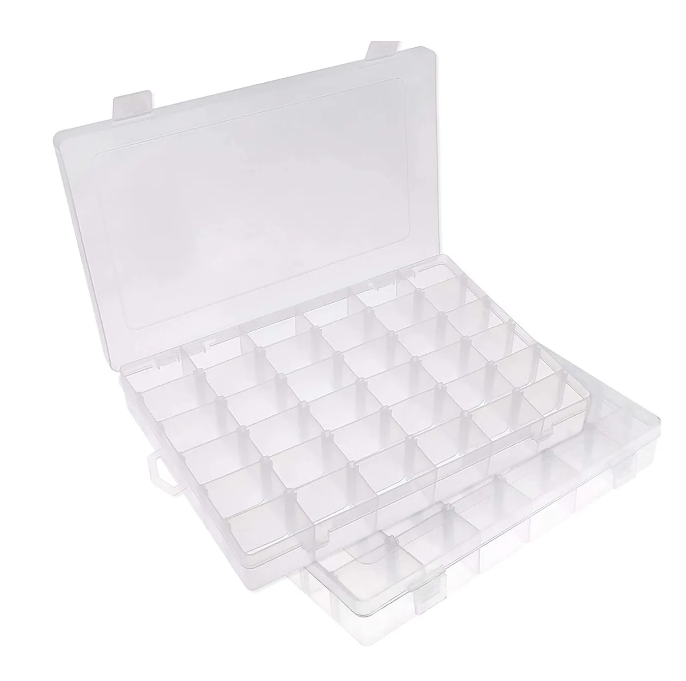 Kit 2 Piezas Caja Organizadora Malubero Transparente con 36 Divisiones Modificables