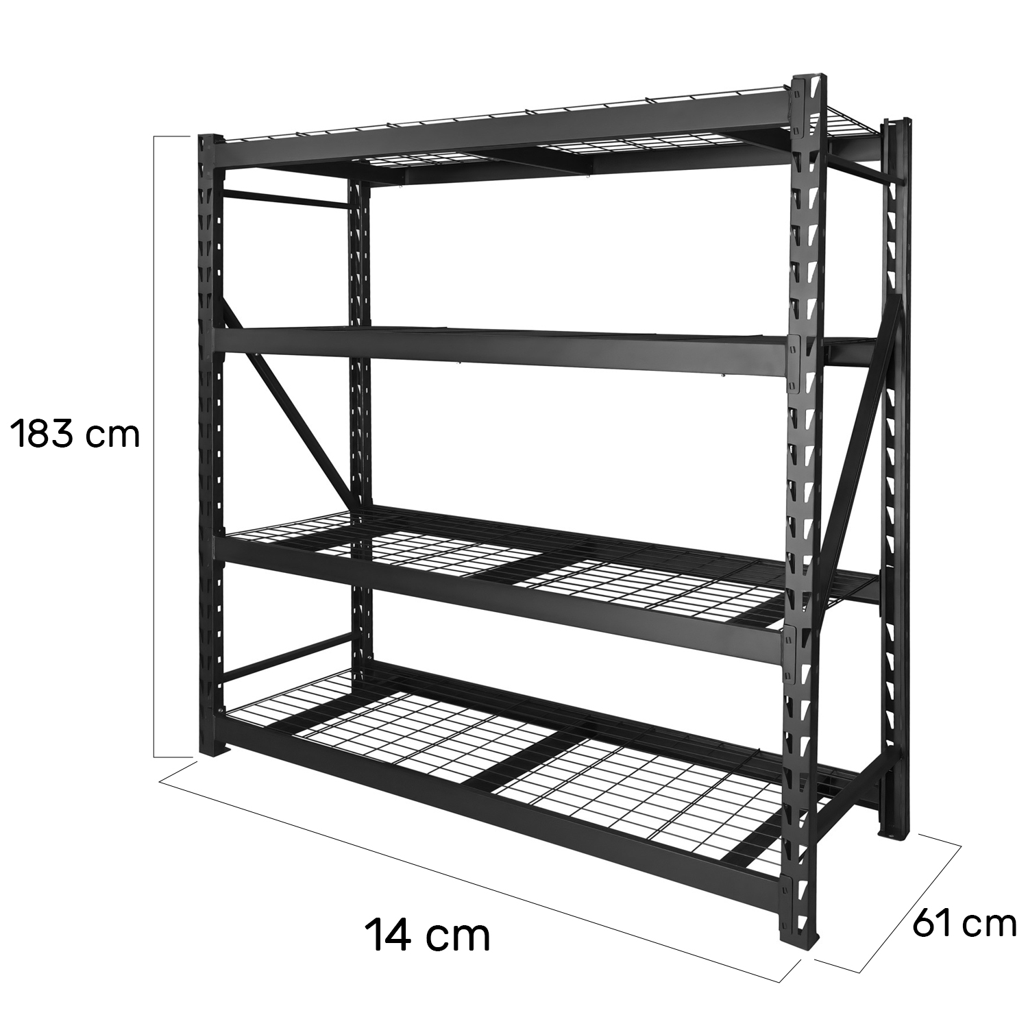 Foto 5 pulgar | Rack Estante Anaquel Acero Industrial 2.1 Ton 4 Niveles