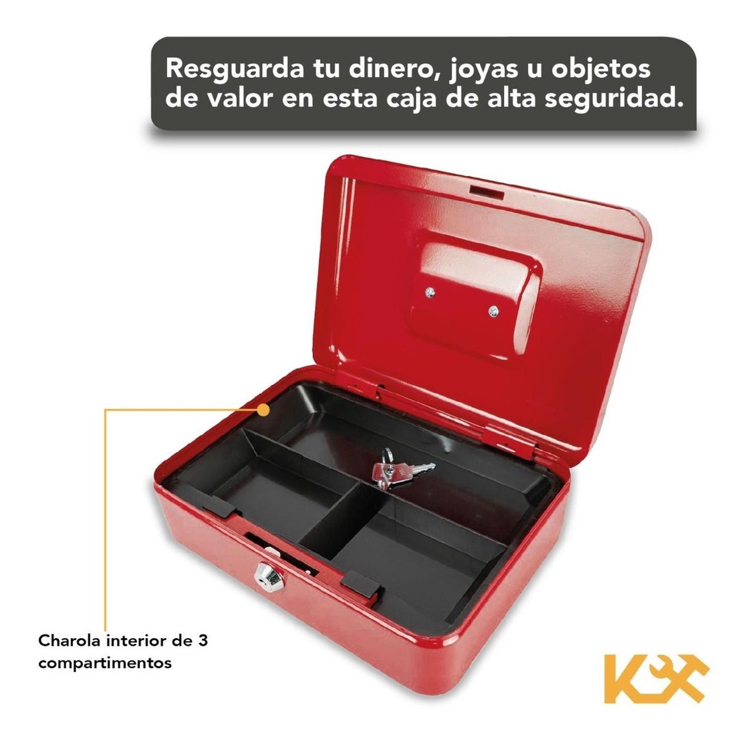 Foto 5 pulgar | Caja Para Dinero 3 Separadores Metalica 25 Cm Llave Charola