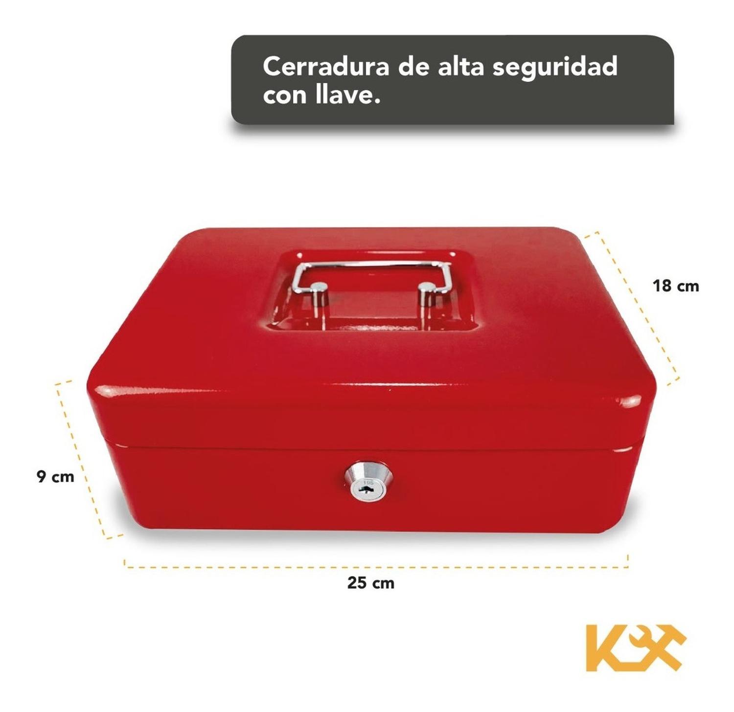 Foto 6 pulgar | Caja Para Dinero 3 Separadores Metalica 25 Cm Llave Charola