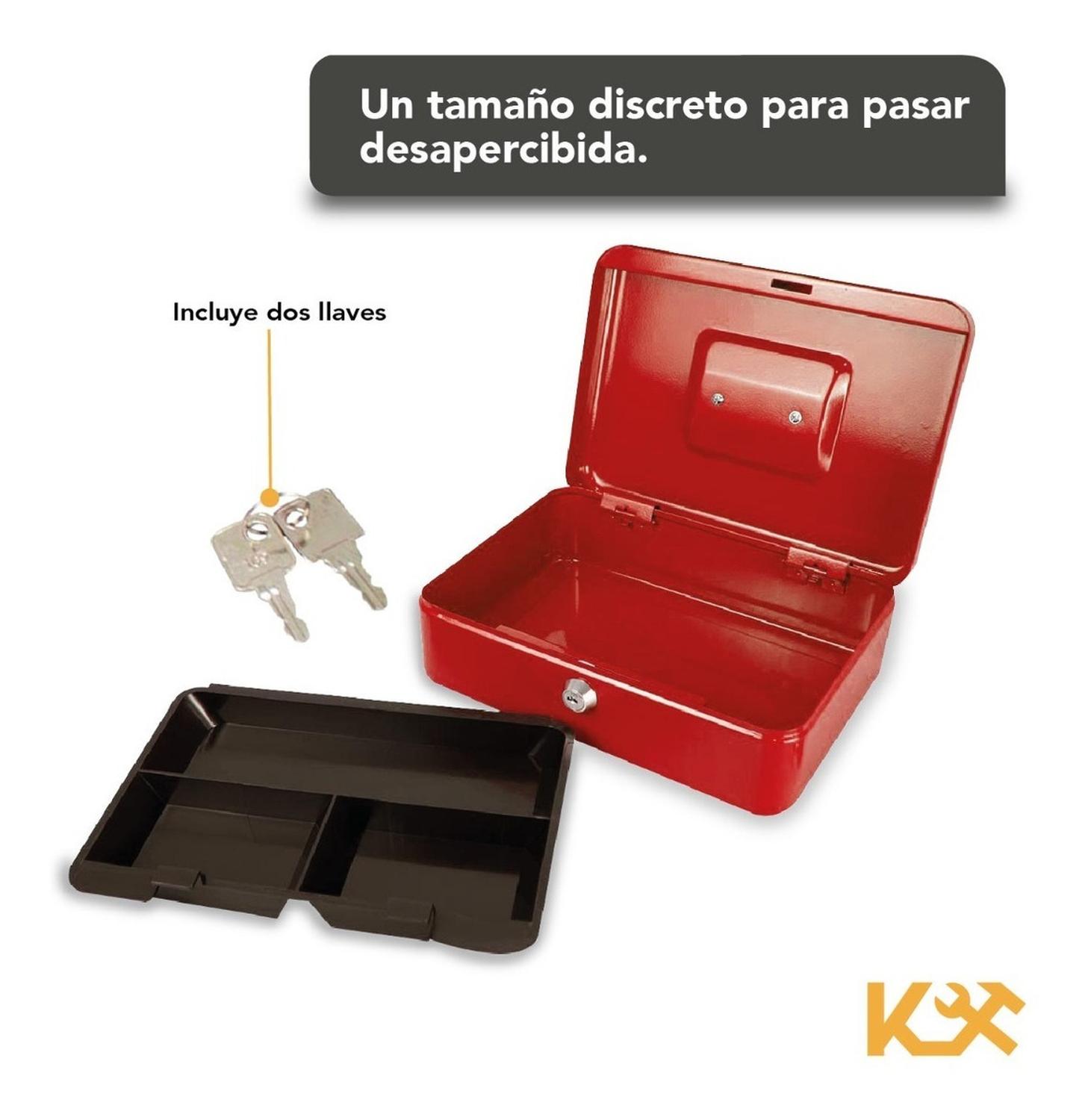 Foto 7 pulgar | Caja Para Dinero 3 Separadores Metalica 25 Cm Llave Charola