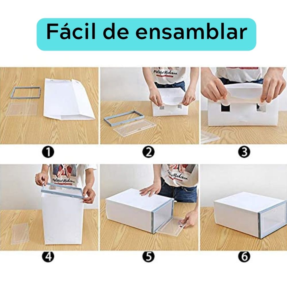 Foto 3 | Cajas De Plástico Apilables Para Guardar Zapatos