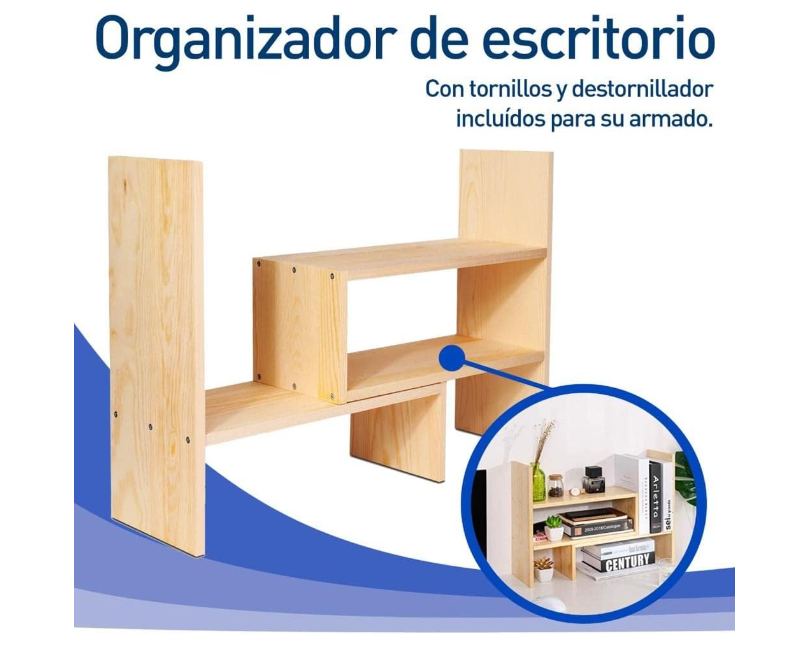 Foto 5 pulgar | Organizador de Escritorio Bluelander CBHH-1190 color Marrón Ajustable