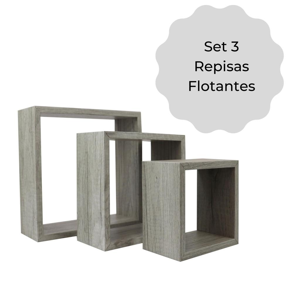 Foto 3 pulgar | Set Repisas Flotantes Ellegance Houseware FS39098 color Gris Cuadradas 3 Piezas