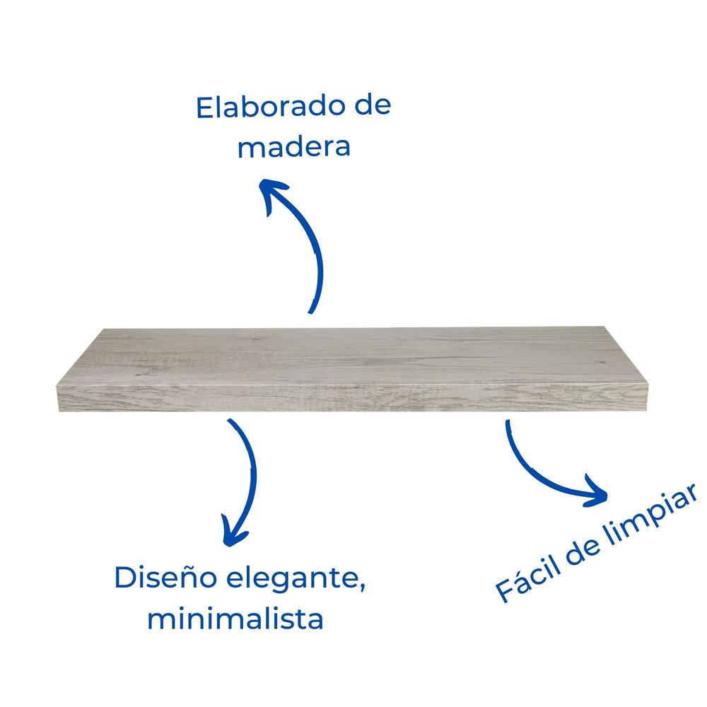 Foto 4 pulgar | Repisa Flotante Ellegance Houseware FS39028 color Gris Minimalista