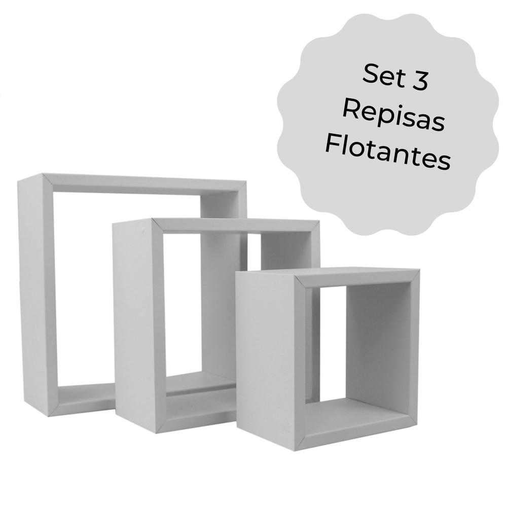 Foto 3 pulgar | Set Repisas Flotantes Ellegance Houseware color Blanco FS39096 Cuadradas 3 Piezas