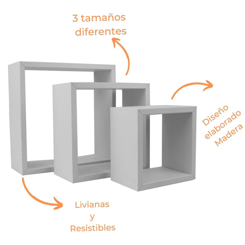 Foto 4 pulgar | Set Repisas Flotantes Ellegance Houseware color Blanco FS39096 Cuadradas 3 Piezas