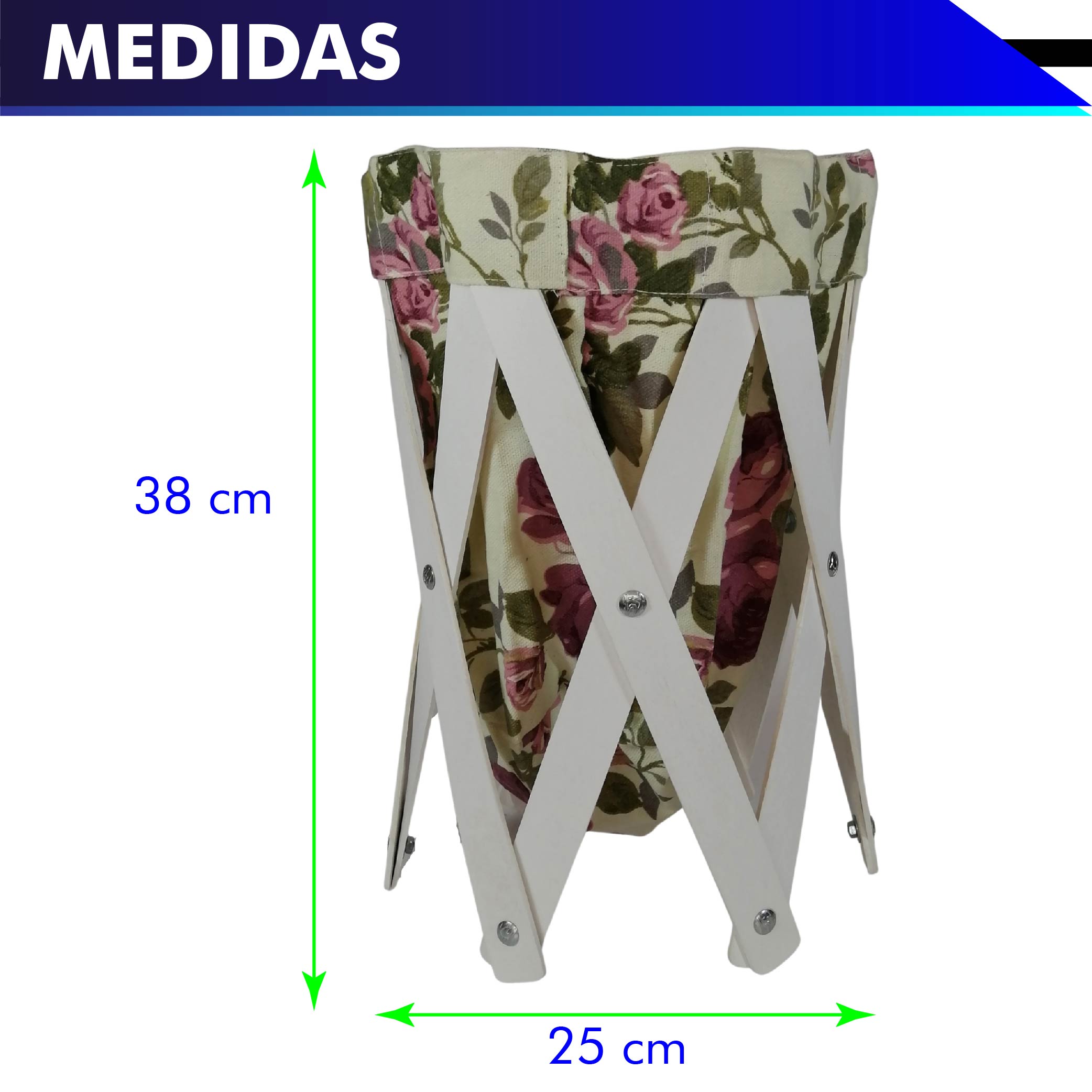 Foto 2 | Cesto Canasta Para Ropa Multiusos Pequeño De Lona Lavable De 39 X 24.5 Cm Varios Estampados Chic Fantasy