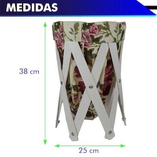 Foto 2 | Cesto Canasta Para Ropa Multiusos Pequeño De Lona Lavable De 39 X 24.5 Cm Varios Estampados Chic Fantasy
