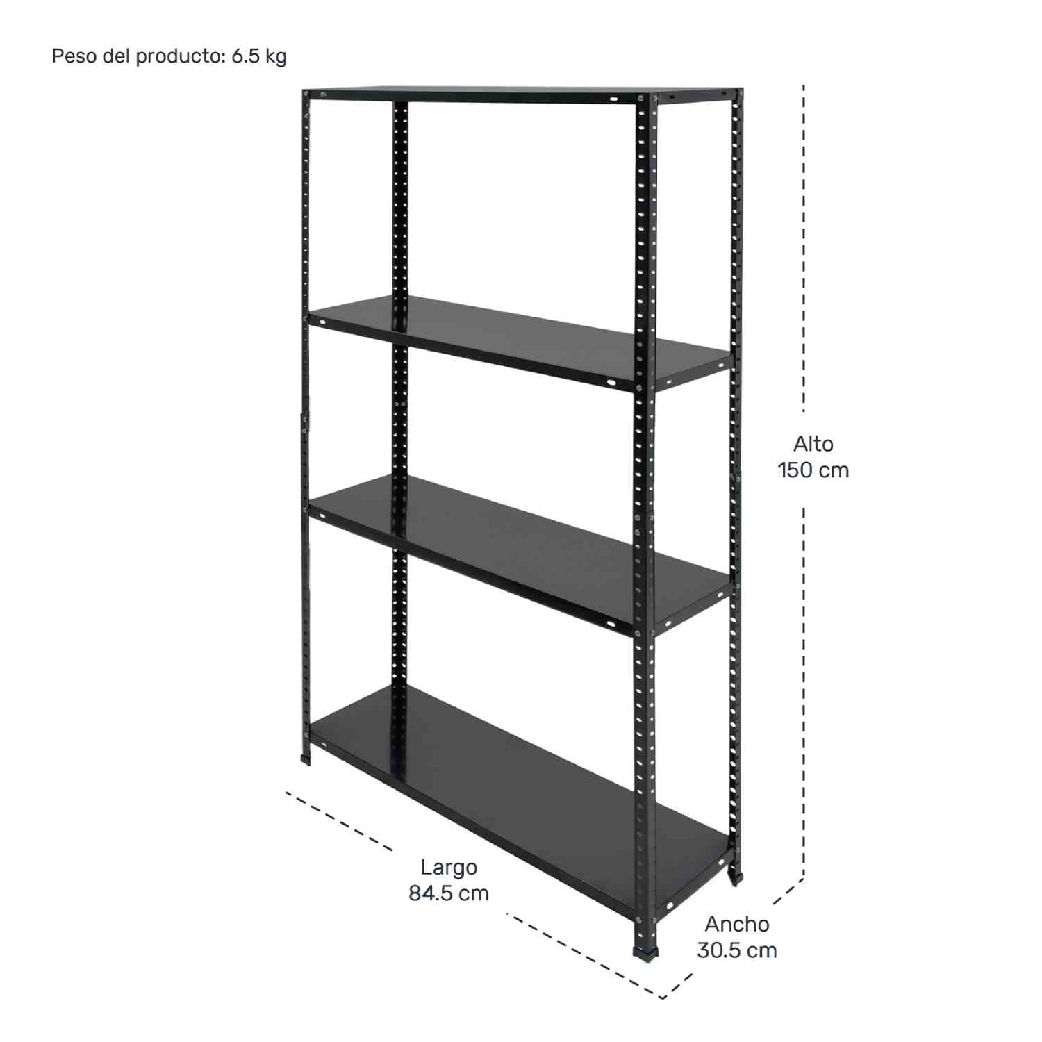 Foto 5 pulgar | Anaquel Metalico Industrial 4 Niveles color Negro Rack & Pack