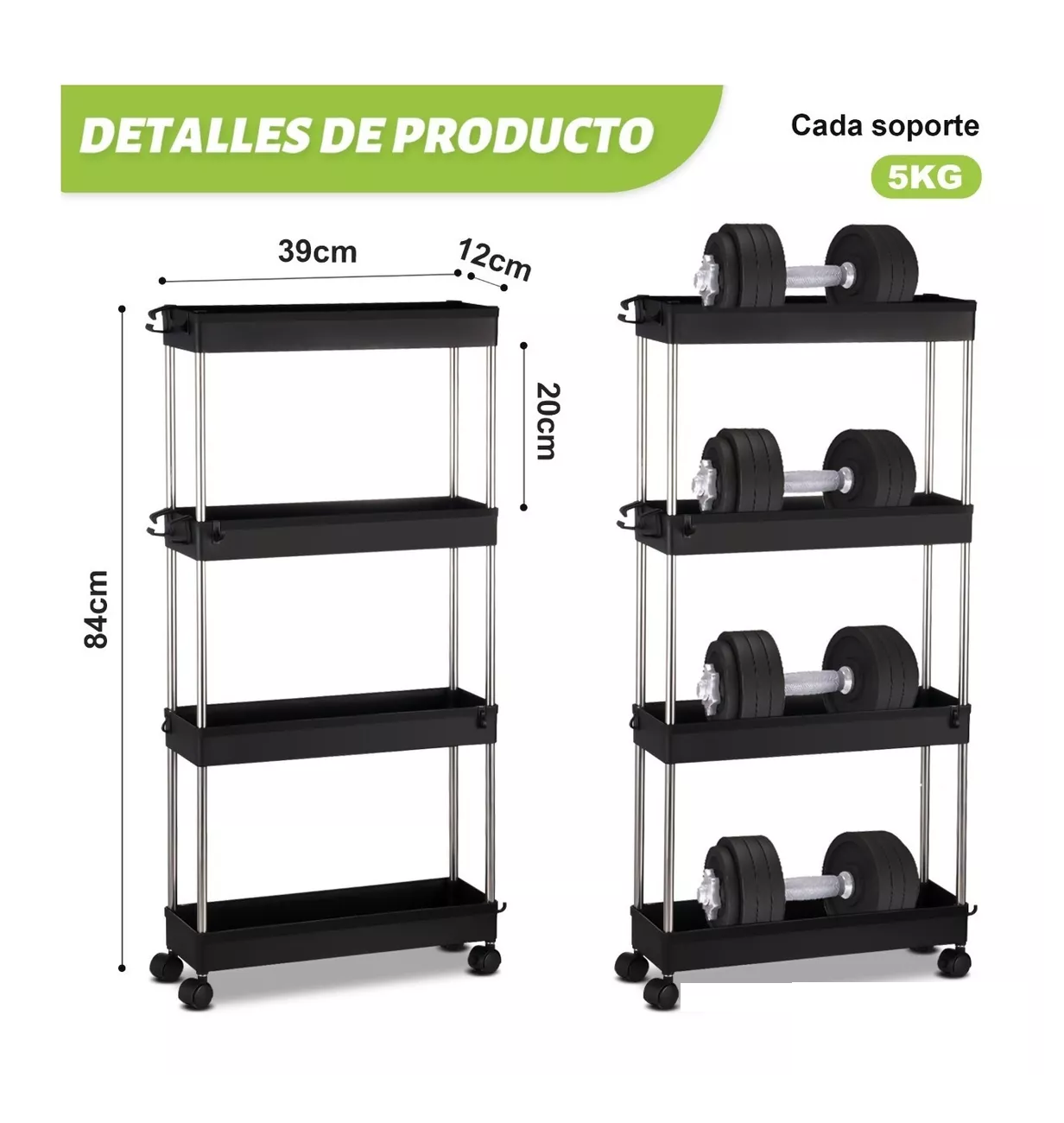 Foto 2 | Estante Organizador Belug color Negro 4 Niveles