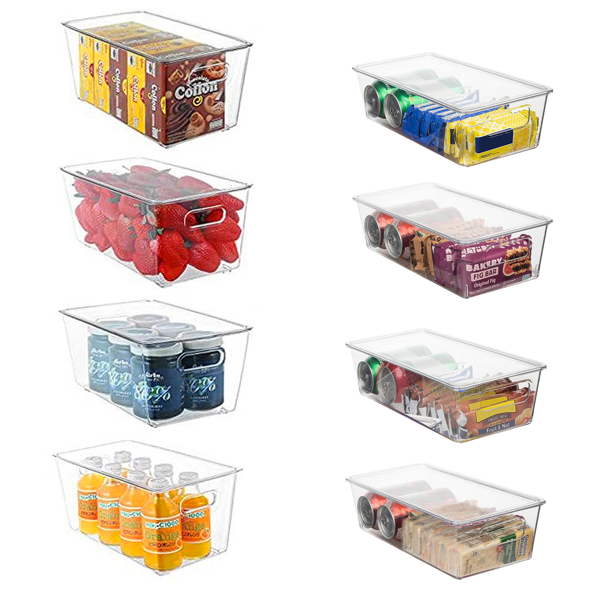 Foto 2 pulgar | Juego de 8 Organizadores Brandtrendy 7502287469929 Transparentes para Refrigerador con Tapa