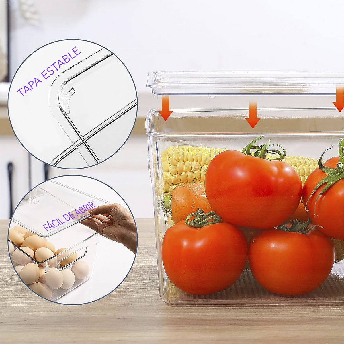 Foto 3 pulgar | Juego de 8 Organizadores Brandtrendy 7502287469929 Transparentes para Refrigerador con Tapa